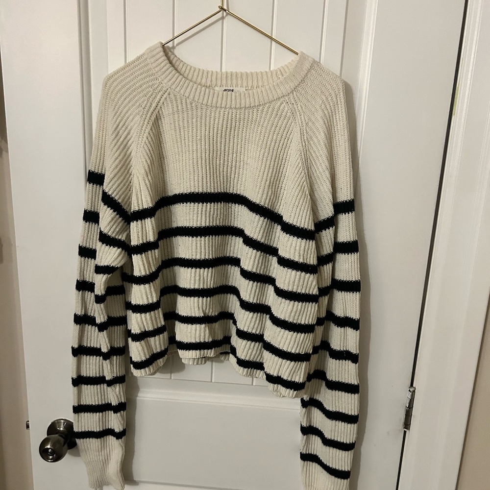 Black and Cream Striped Sweater